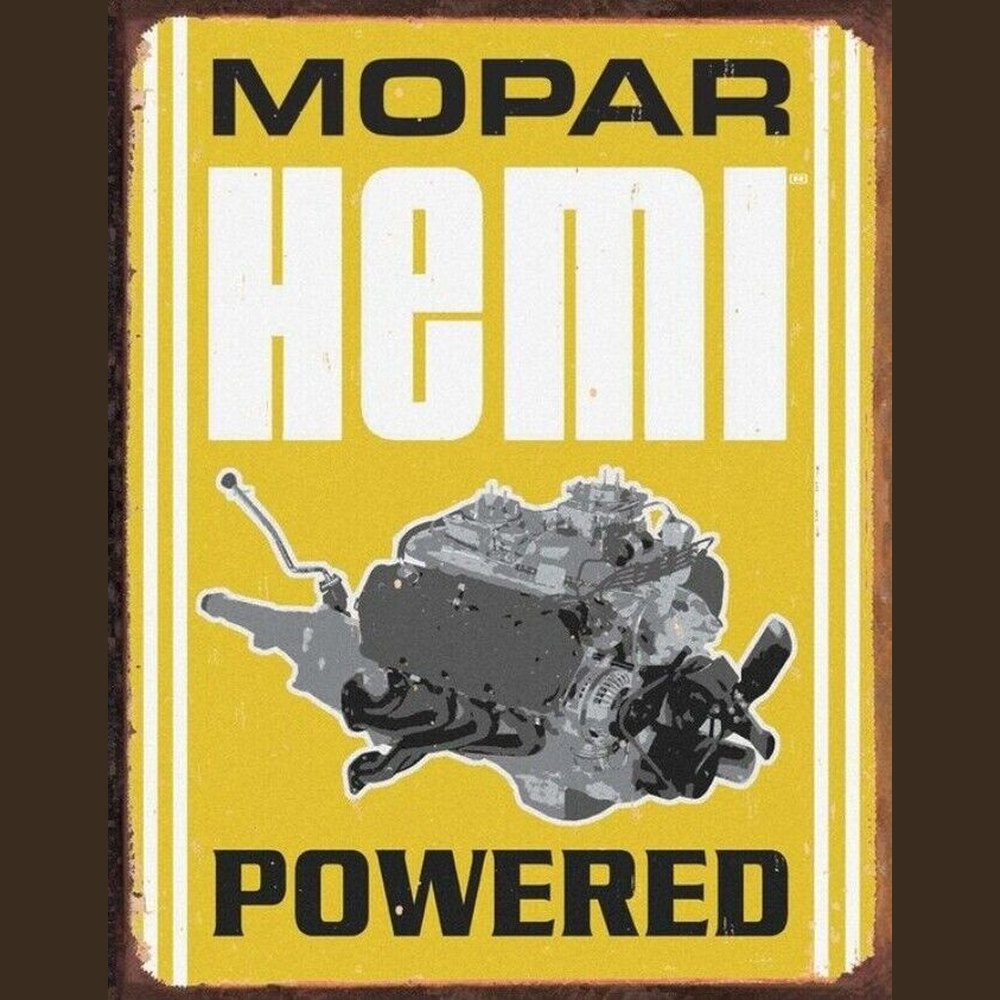 Mopar HEMI Powered Licensed Vintage Novelty Sign 16" x 12.5" NEW! Collectibles:Advertising:Automobiles:American:Ford Style Your Walls